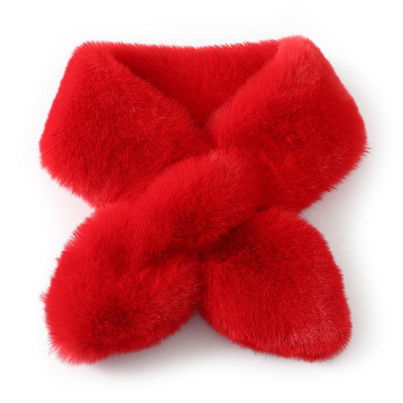 Double-Sided Rex Rabbit Fur Scarf & Neck Warmer - Women's Winter Thick, Versatile, Plush Snood