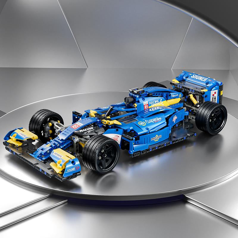 

Toylinx 1:10 Building Racing Car Blocks Blue Car Desktop Decorations Collectible Model Car Kits Toy Festive Giving Gift No Box No Box
