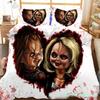 3D Printed Horror Movie Chucky Bedding Set Pillowcase Duvet Cover Double Twin Full Queen King Adult Kids Bedclothes Quilt Cover