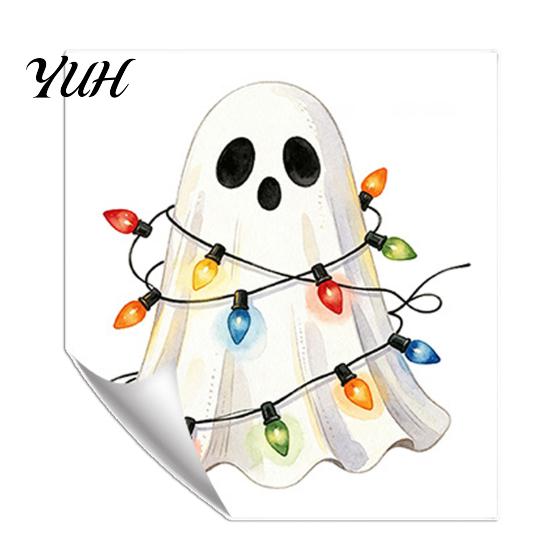 Bedroom Decoration Sticker Halloween Ghost Decorative Switch Sticker, Cartoon Fairy Lamp Decal for Light Stickers Switch, Removable Wall Living
