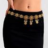 Metal Flower Waist Chain Rhinestone Hollow Out Belt Vintage Belly Chains  Dance Dress