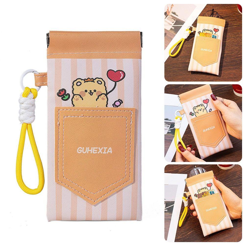 PU Leather Reading Eyewear Case Automatic Closed Myopia Glasses Case  For Students