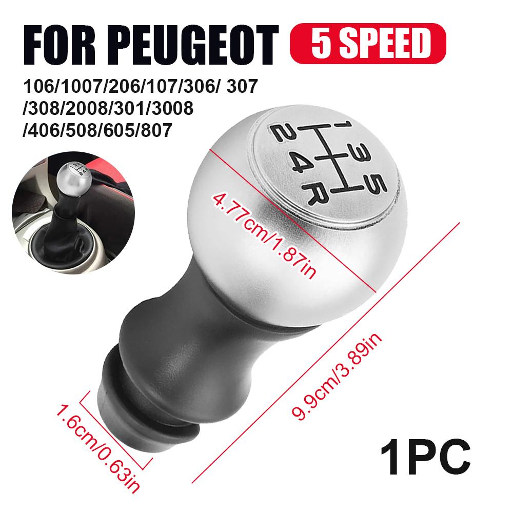 

Головка рычага переключения передач автомобиля, 5-ступенчатая спортивная версия, головка рычага переключения передач, матовый VTS алюминиевый сплав, подходит для Peugeot