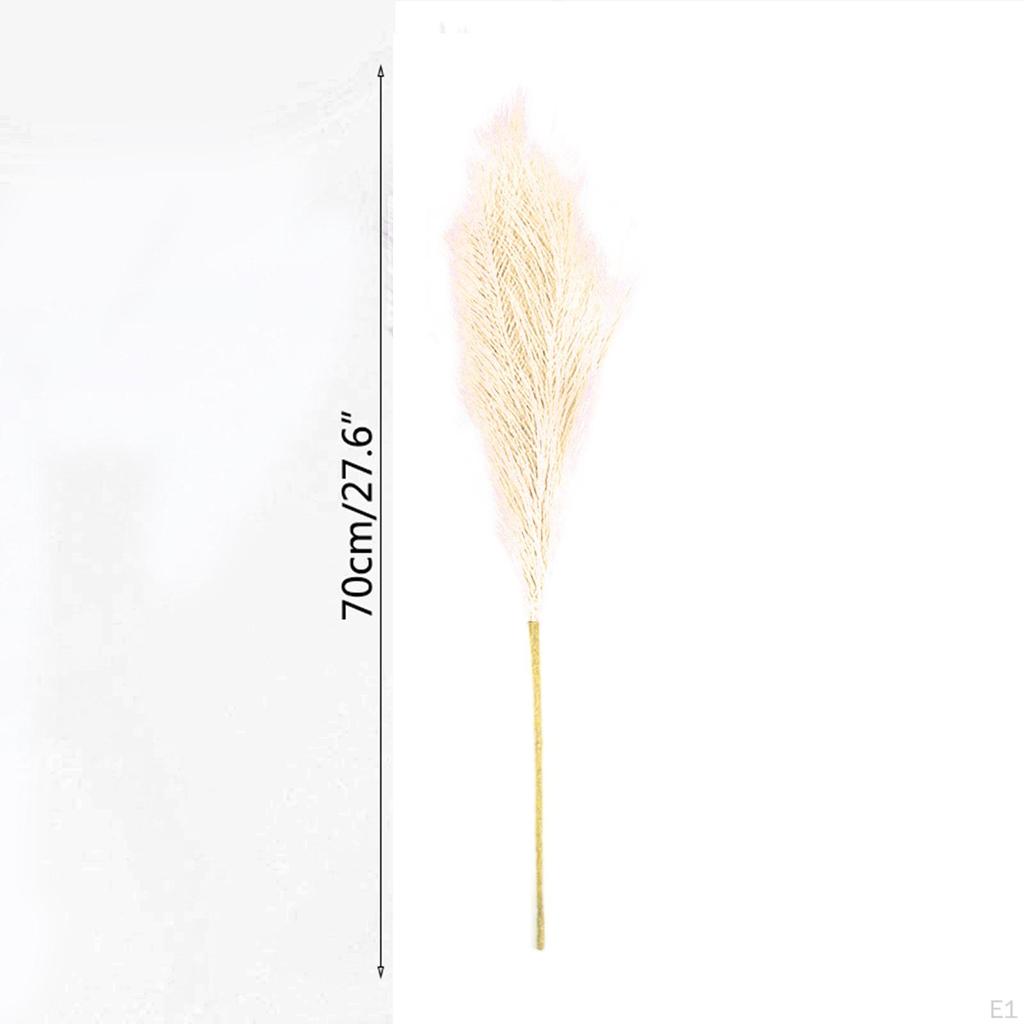 5Pcs 70cm Artificial Pampa Grass Dried Branches Stems Faux Bulrush Reed Flower For Vase