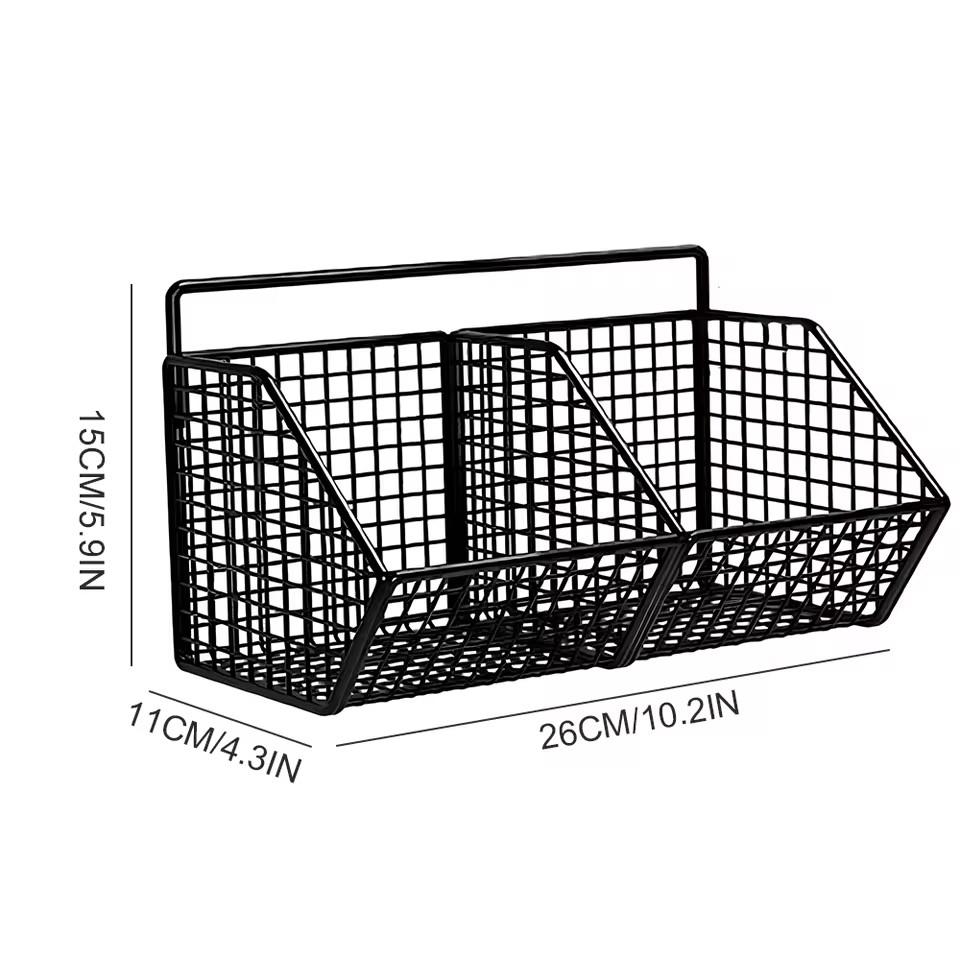 

Kitchen Storage Box Basket Wall Mounted No Drilling Rack Iron Garlic Onion Vegetable Spice Holder MultiFunctional Home Organizer