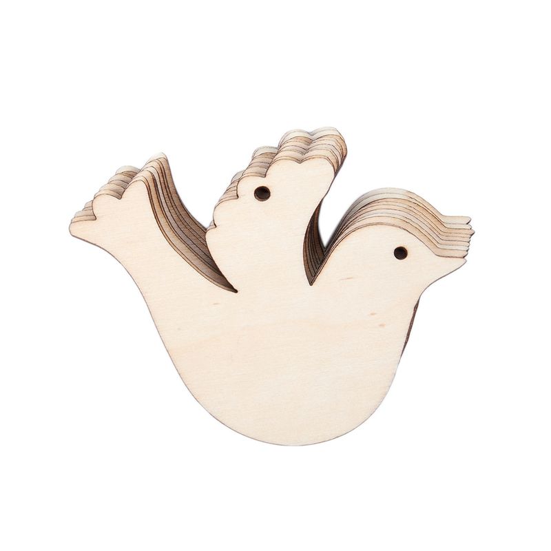 A84X-20Pcs/Set Wooden Dove For Wedding Wish Tree Or Christmas Decoration Ornament
