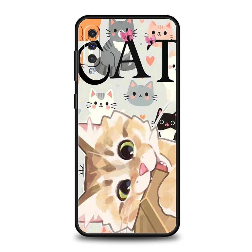 Abstract Creative Cat Line Pattern Phone Case for Samsung Galaxy A56 A36 A26 A16 A34 A24 A42 A22 A20 A12 A40 A10 Soft TPU Cover