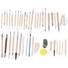 43 Stück Keramikwerkzeuge Ton Modellieren Schnitzen Holz Trimiermesser Silikon Punktierstifte Set
