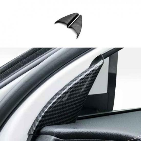 A Pillar Front Triangle Panel For Benz A-Class CLA Cover Trim Carbon Fiber 19-22