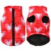 Warm Dog Jacket Rainbow Love Print Pet Clothes For Small Medium Dogs Cats Winter Windproof Warm With D-ring Puppy Costume Coat