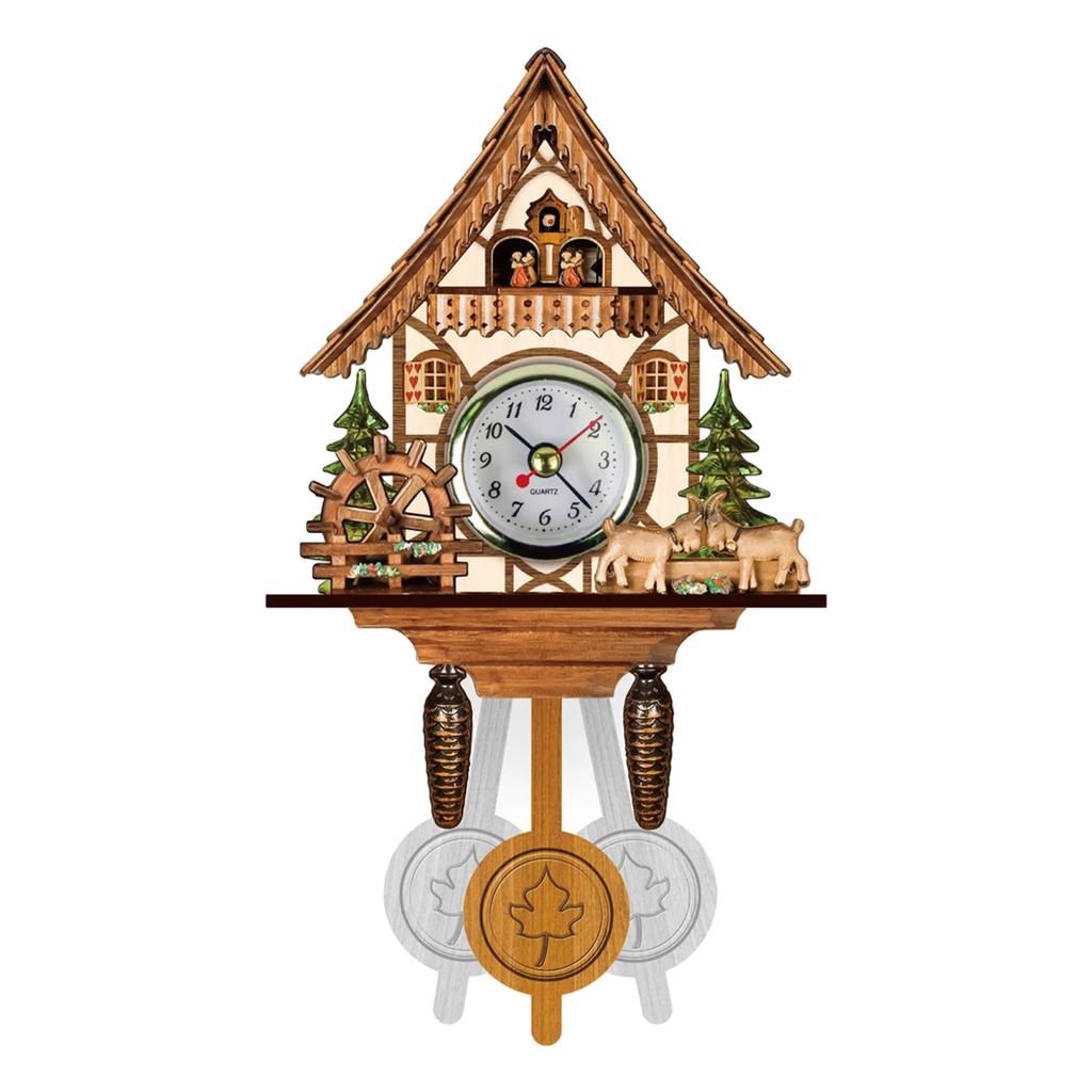 Traditional Black Forest Chalet Clock Charming Home Décor Imitation Wood Style Cuckoo Clock CM003