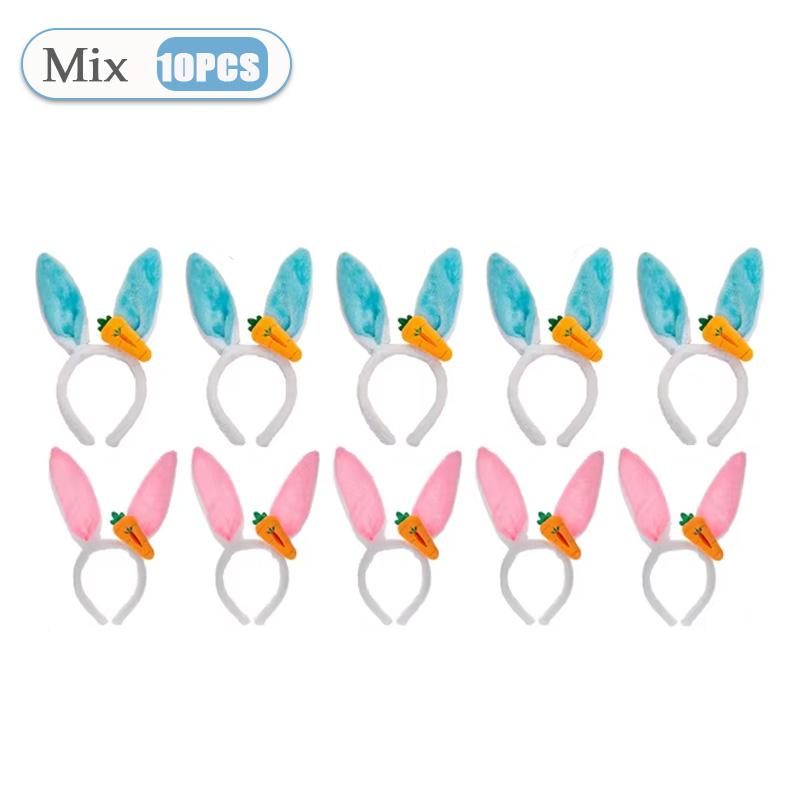 1-20PCS Easter Decoration 2025 Plush Rabbit Ear Hair Hoop Bunny Ears Headband Theme Party Performance Headdress Easter Cosplay