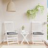 VidaXL Set of 2 Chair Cushions, Seat Pad with Tie Strings, Waterproof Outdoor Cushion, Grey 50x50x7 Cm 361510