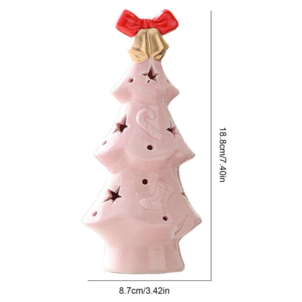 

Ceramic Tree Night Light Pre-Lit Tabletop Christmas Tree Holiday Night Lights Figurines Table Centerpiece for Mantel Bookshelf
