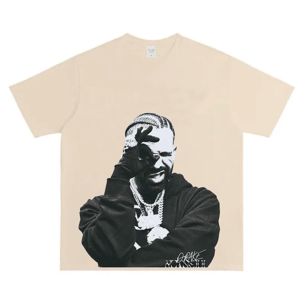 Camiseta unisex de manga corta impresa por el rapero estadounidense Drake Algodón puro Corte holgado Manga corta 2025 Tops Camisetas