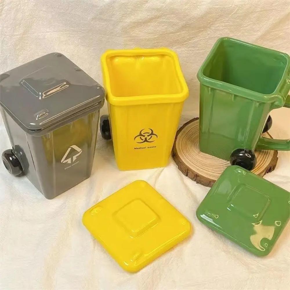 Creative Trash Can Ceramic Mug Funny Birthday Gift Stylish Design Trending Novelty Coffee Cup for Viral Gag Present