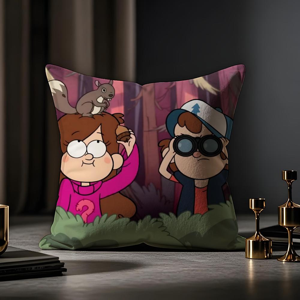 Husa de perna Gravity Falls Husa de perna anti-acarieni Fermoar ascuns Pluș scurt mătăsos Husa de perna pentru canapea