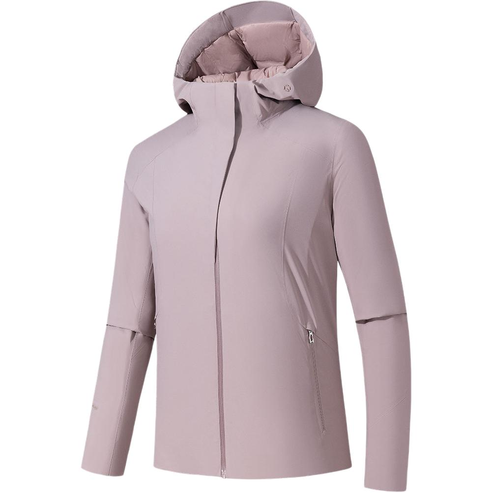 

Anta Champion All-Weather Series Versatile Casual Simple Hooded Solid Color Zipper Warm Sports Down Jacket Women outerwear 162540612-4 M