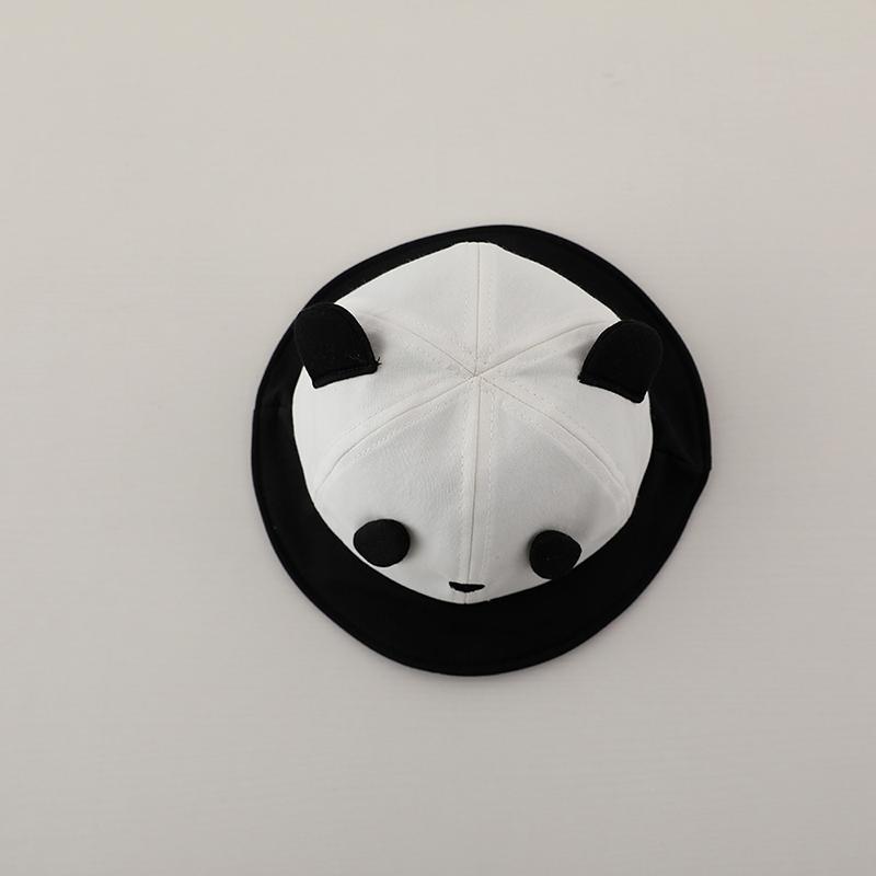 Niedlicher Panda-Baby-Beckendeckel, Farbe Patchwork, Kinder, Sonnenschutz, Fischerhut, Cartoon, Kinder, Baumwolle, atmungsaktiv, Visiere, 6–18 M, Jungen und Mädchen