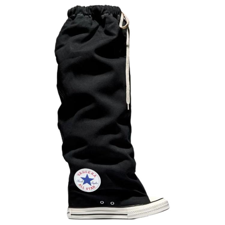 Vaquera x Converse Chuck Taylor All Star XXXHi Slouch Wedge Schwarze Damen-Sneaker Weiß Reiher A17691C