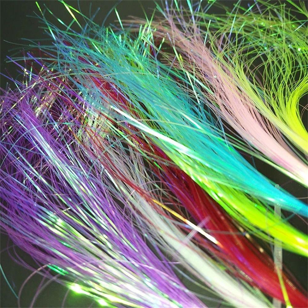 Shining Fishing Lure Fly Tying Materials Jig Hook Streamer Assist Hooks Line Fly Tying Tinsel