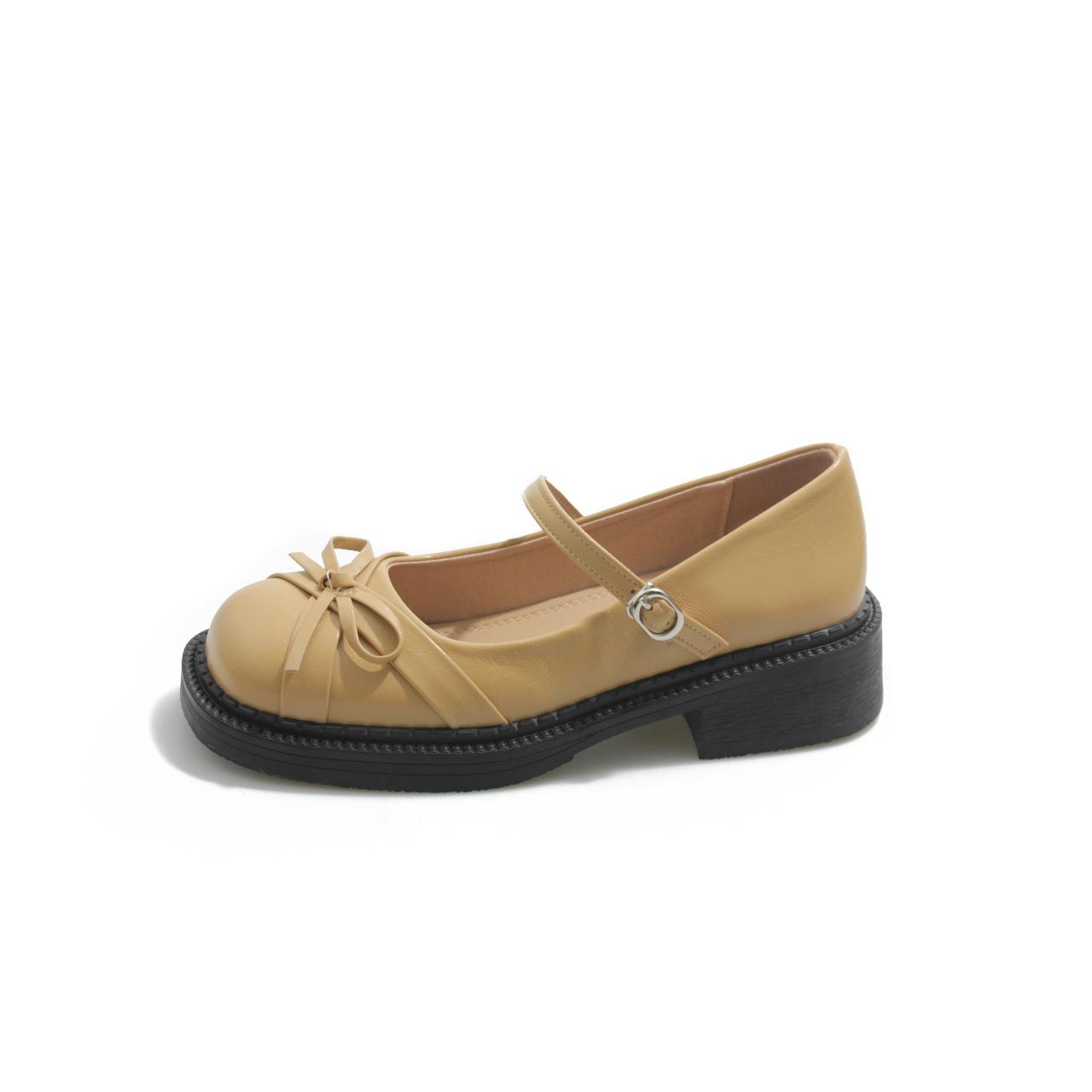 

Французские серебристые туфли Мэри Джейн с открытым подъемом, женские, новые весенне-летние 2025 года, на платформе, под юбку, jk, маленькие кожаные туфли 40 жёлтый