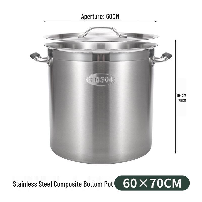 JPHZNB Commercial Induction Cooker Stainless Steel Soup Pot with Lid