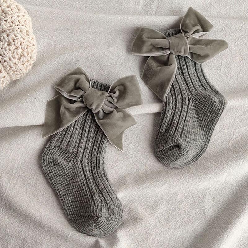 Spring Autumn Girls Short Socks Children Toddler Soft Cute Bow Kids Breathable Cotton Newborn Kids Socken For 0-5 Years