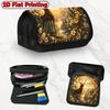 2D Flat Printing 1pc Easy Deer Design Double Layer Flip Pencil Case - Multi-Layer Flip Cover Design, Zipper Closure, Storage Bag, Organizer for School
