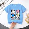 New Mickey Minnie childrens pure cotton shortsleeved boys sports shirt girls casual top with cartoon print summer Tshirt