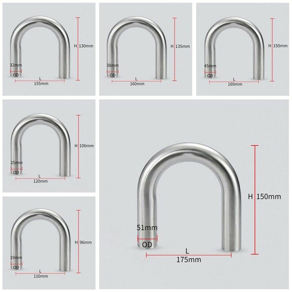 

U-образная труба из нержавеющей стали 304, труба 180 градусов, 51 мм