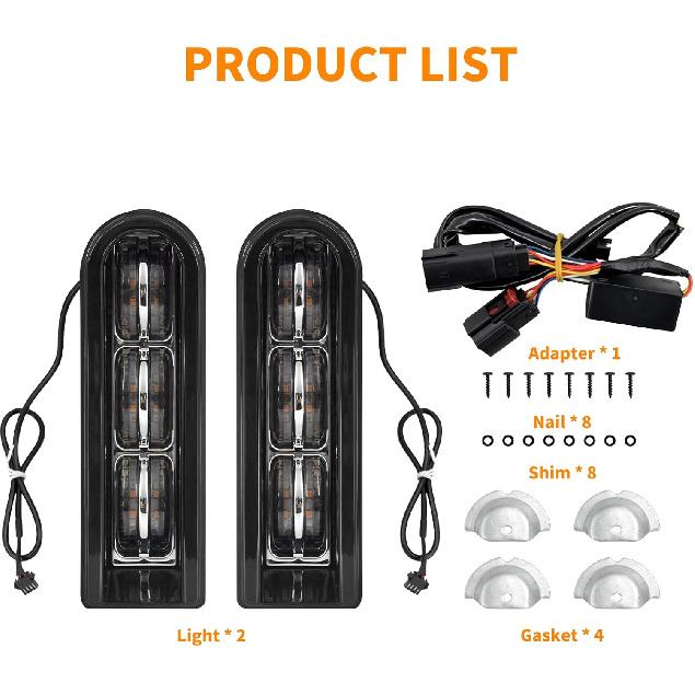 Rear Saddlebag Accent LED Light Insert Filler Support Running Turn Signal Brake Light Fit For Harley Touring Road King Ultra Limited Street Road