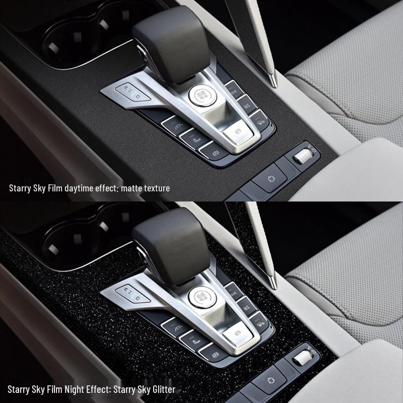 Starry Sky Console Gear Shift Sticker for 19-20 BYD Song PRO - Sparkling Film with Free Replacement