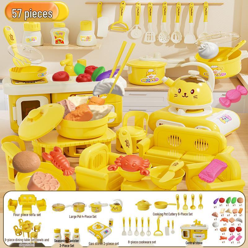 Mini Rice Cooker Play Set for Kids - Cat Design Toy