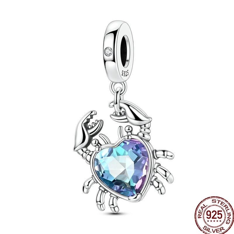 100% Copper Blue Shiny Zirconia Dark Cloud Butterfly Jewelry Beaded Pendant Fit 3Mm Bracelet Diy Jewelry Gift