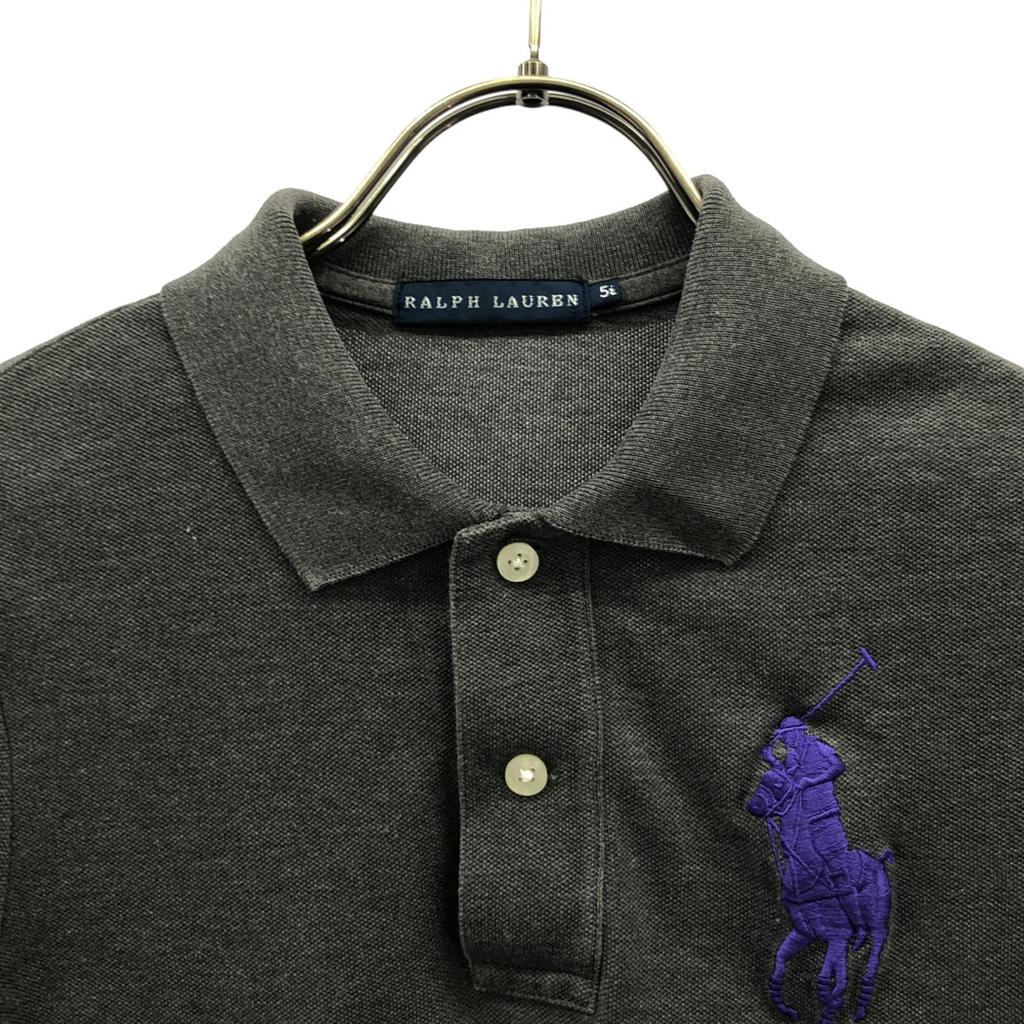 RALPH LAUREN Big Pony Embroidery Short sleeve Fawn Polo shirt Women Used