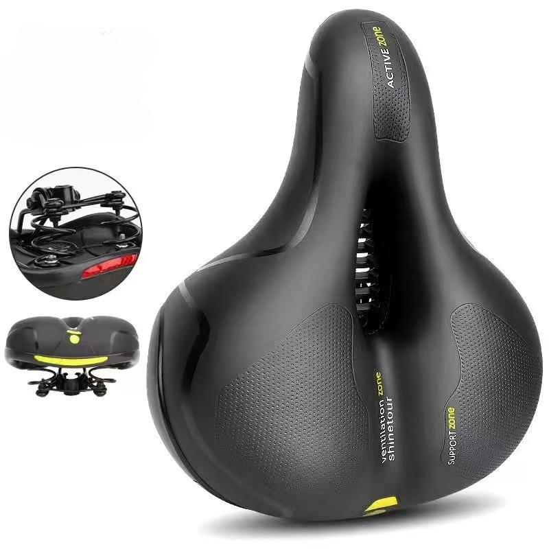 Bicycle Seat Cushion Suitable for Both Men and Women, with Dual Shock Absorption Memory Foam Padding, Waterproof Saddle f Stationary, Sports, Mountain