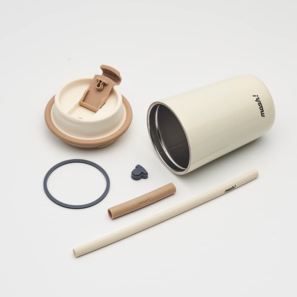 Latte Tumbler with Straw 350ml Mocha Doshisha mosh! Thermal/Cold