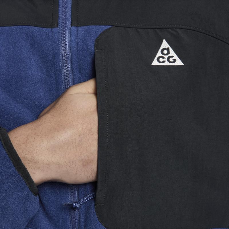 Nike ACG Wolf Tree Modna Minimalistyczna Kurtka z Kapturem i Długim Rękawem Męska Kurtka Czarna Niebieska HJ2459-010