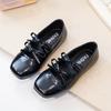 Girls Leather Shoe for Party Wedding Classic Children Flats Princess Shoes with Bow-knot Fashion Kids Black Ballet Shoes 2024
