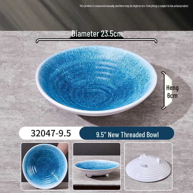 Melamine Faux Porcelain Bibimbap & Noodle Bowl Set: Deep Plates for Soup, Salad, Liangpi & More.