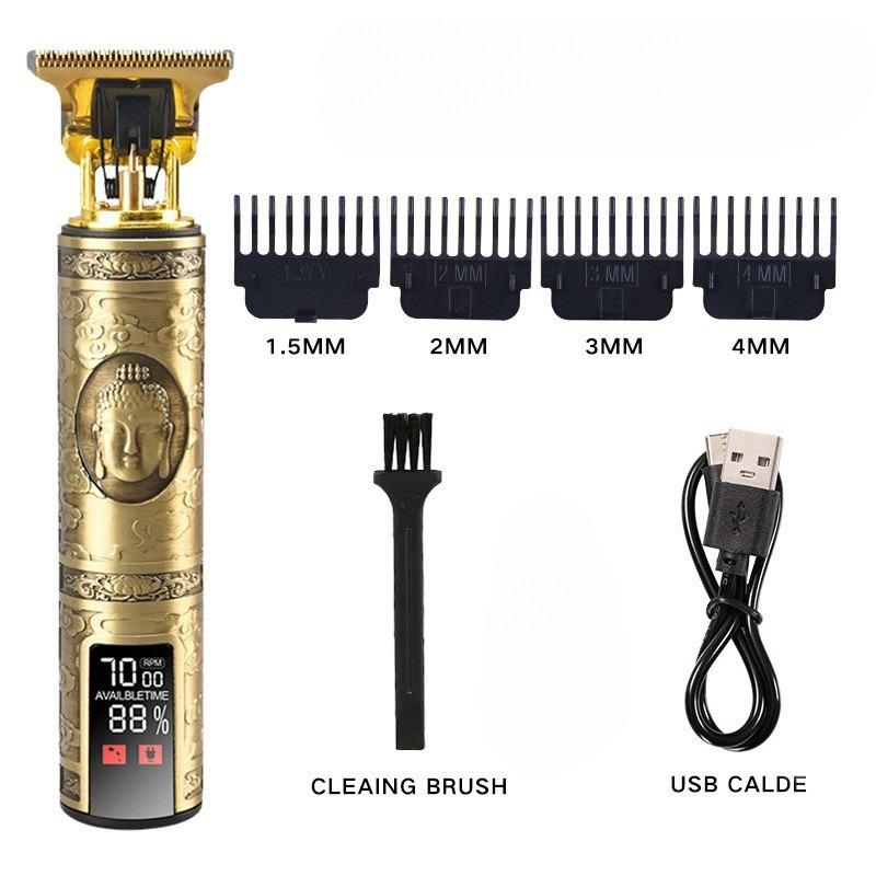 Men's Professional Barber, Men's Beard Trimmer, Hair Trimmer, Cordless Rechargeable with LCD Display, Close To Zero Gap Trimming Kit