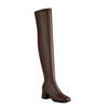 Sparkle Metallic Silver Golden Stretch Overknees Square Chunky High Heels Thigh High Long Over-the-knee Boots Shoes for Women