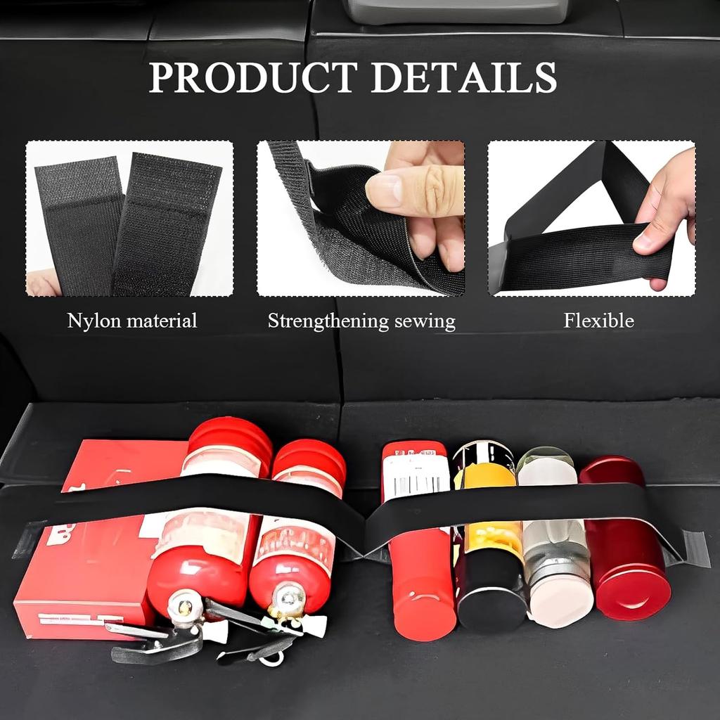4pcs Adjustable Trunk Organizer with Non-Slip Straps, Car Cargo Organizer To Secure Items, Keeps SUV Hatchback Tidy