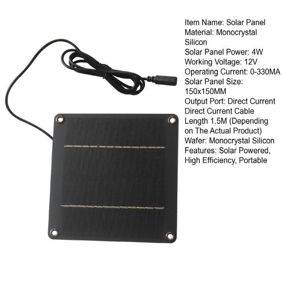 Solar Panel Fan Kit 12V Monocrystal Silicon Solar Panel