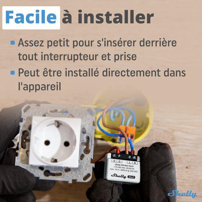 Consumption Meter - Shelly - PM Mini Gen 3 - Pack of 2 - 16A - Compatible Alexa