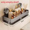 Modern Minimalist Suction Cup Bathroom Shelf With Hooks For Home Organization