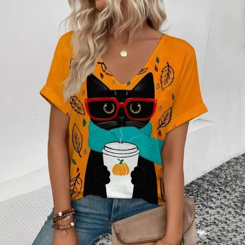Vintage T Shirt For Women 3d Print Tees Top Fashion Pullover Aesthetic Female Clothing Summer Casual Oversized Tee