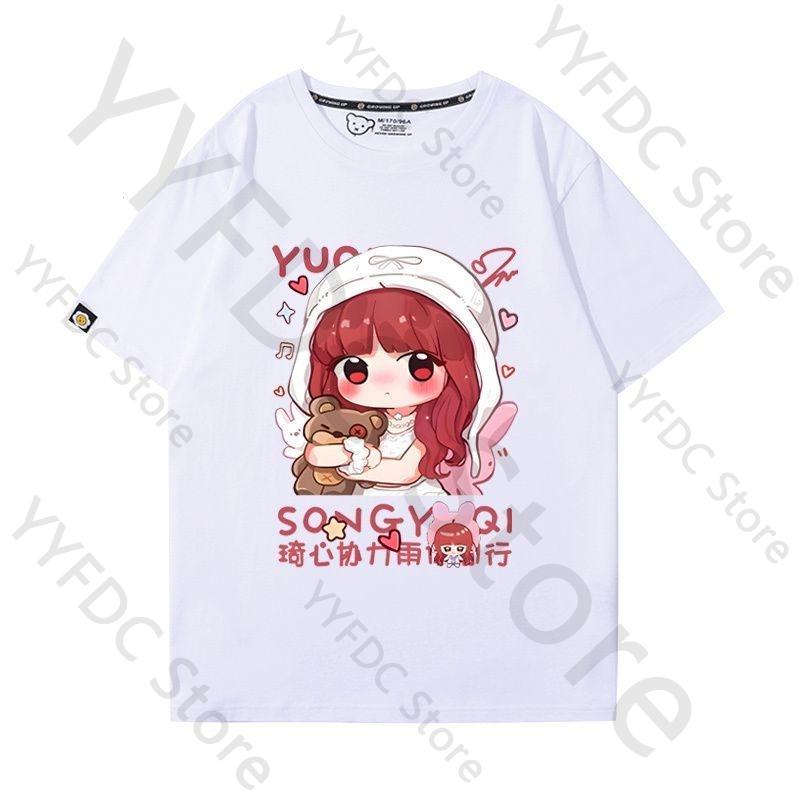 Gidle IDLE T Shirt MIYEON MINNIE Soyeon YUQI SHUHUA Cartoon Print Tshirt Women Unisex Fashion Summer Cotton Short Sleeve Tee Tops