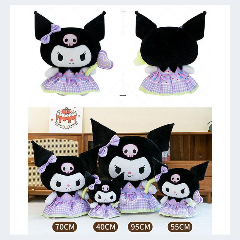 Sanrio Kuromi My Melody Pochacco Plush Toy 40Cm Large Size With Lollipop Dress Squishy Stuffed Animal Doll For Birthday Gift